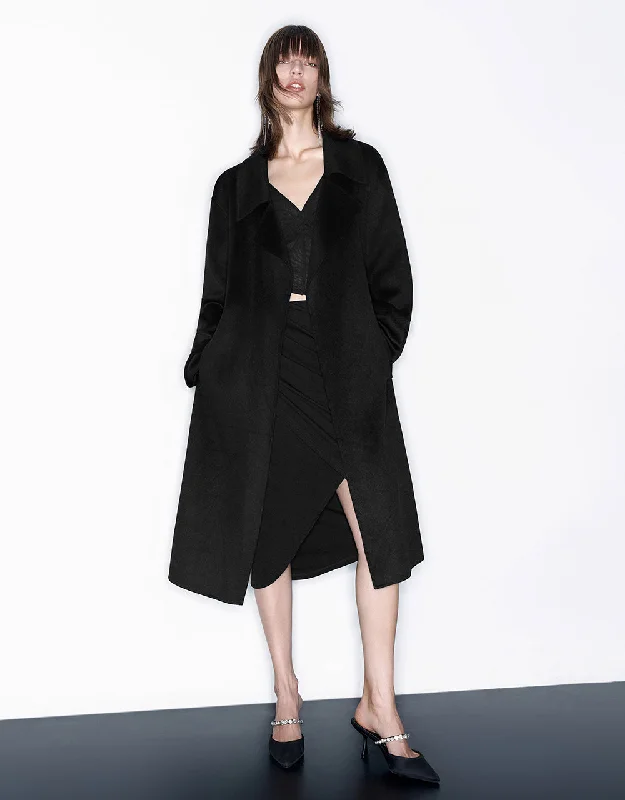 Flash Deals Woolen Long Coat With Belt