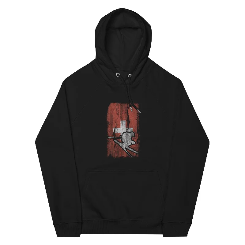 Great Bargains Schweizer Flagge und Skifahren - Unisex Premium Organic Hoodie
