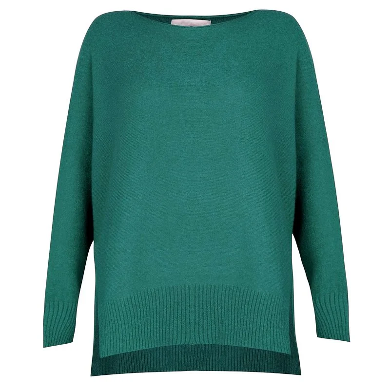 Year-End Sale Marley Round Neck Easy Fit Jumper in Petrol