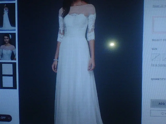 Factory Direct Sale Galina Wedding Dress with Lace Sleeves