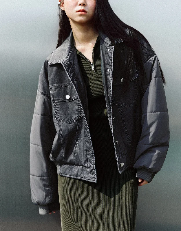 Reduced Prices Press Button Balloon Oversized Padded Coat