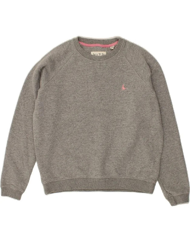 Massive Deals JACK WILLS Womens Loose Fit Sweatshirt Jumper UK 14 Large Grey Cotton