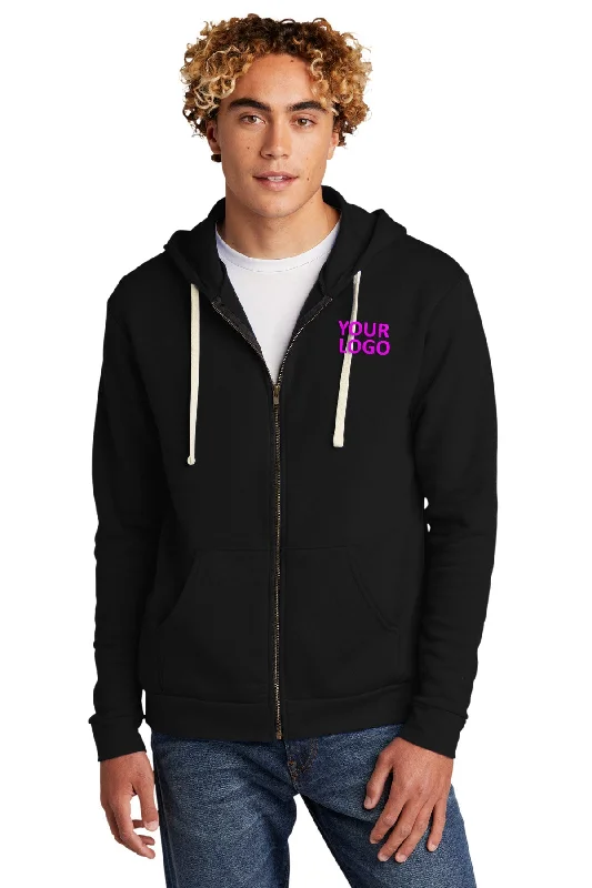Bargain Prices Next Level Unisex Beach Fleece Custom Zip Hoodies, Black