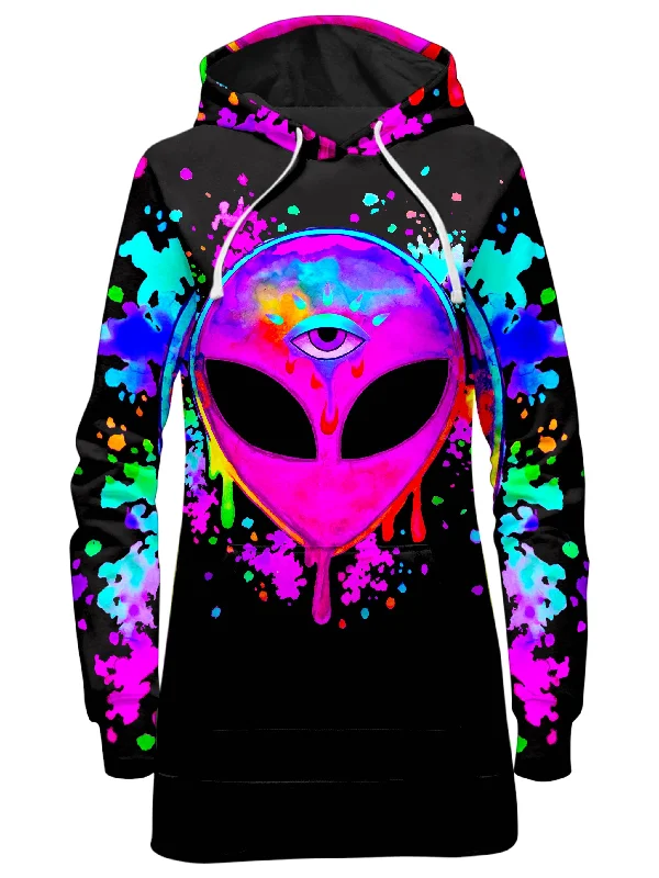 Price Rollback Splatter Alien Pink Hoodie Dress