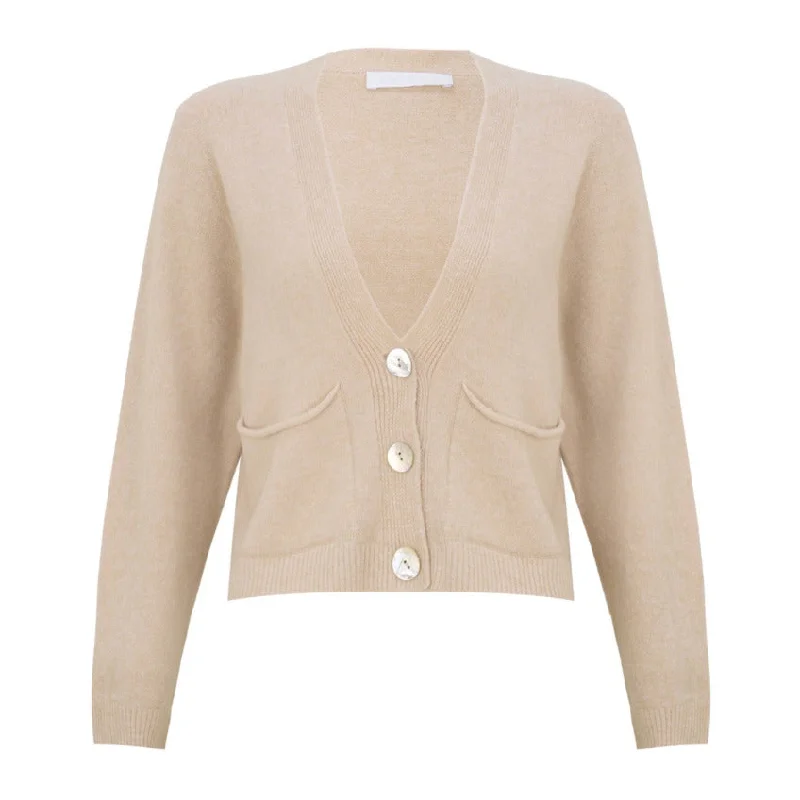 Customer Appreciation Sale Pookie Crop Boxy Cardigan in Beige