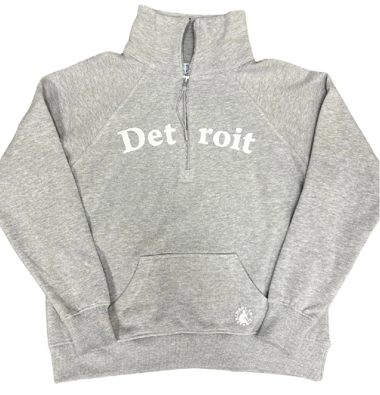 Quick Sale Ladies Detroit Grey Half Zip Fleece