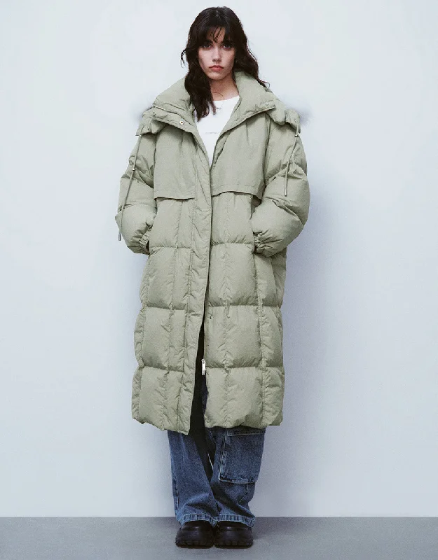 Time-Limited Offer Hooded Straight Down Jacket
