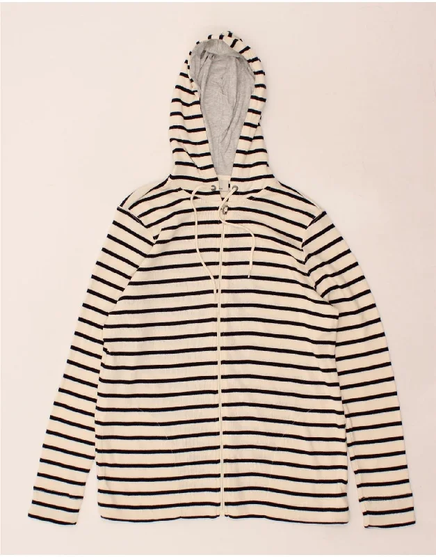 Get It Before It’s Gone L.L.BEAN Womens Zip Hoodie Sweater UK 16 Large White Striped Cotton Get It Before It’s Gone L.L.BEAN Womens Zip Hoodie Sweater UK 16 Large White Striped Cotton
