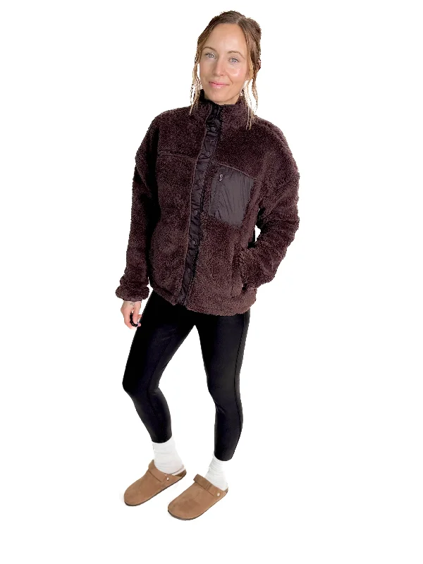 Can't Be Beat THREAD & SUPPLY Kimble Sherpa Jacket- RAISIN