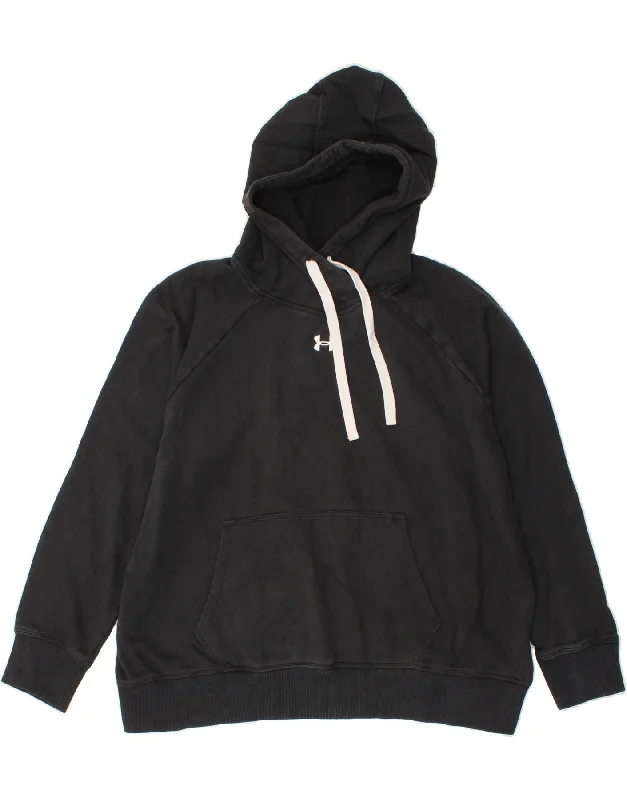 Flash Deals UNDER ARMOUR Womens Hoodie Jumper UK 18 XL Black Cotton