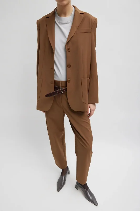 Blowout Sale Tibi Tropical Wool Max Blazer - Toffee