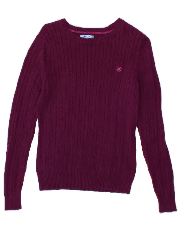 Exclusive Preview IZOD Womens Boat Neck Jumper Sweater UK 10 Small Purple Cotton
