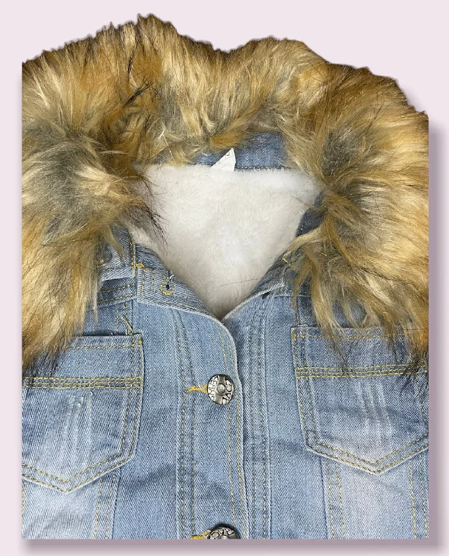 Closeout Denim & Fur Jacket (Small/Medium)