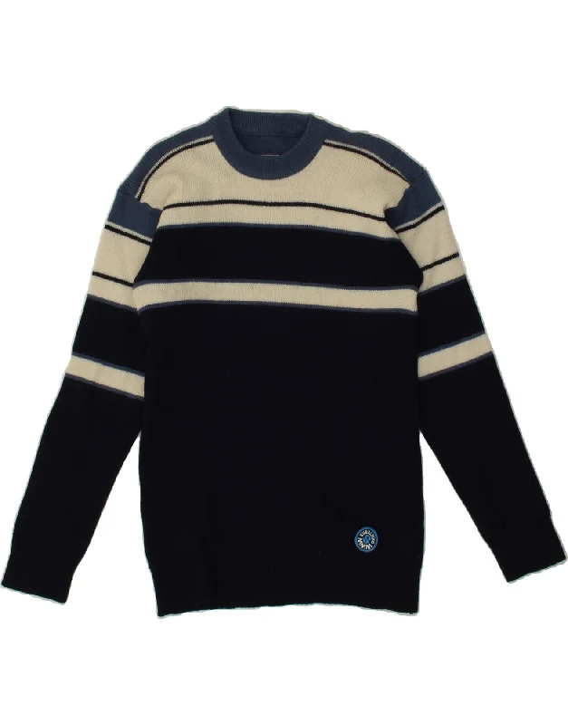 Buy More, Save More VINTAGE Womens Crew Neck Jumper Sweater UK 10 Small Navy Blue Striped Buy More, Save More VINTAGE Womens Crew Neck Jumper Sweater UK 10 Small Navy Blue Striped