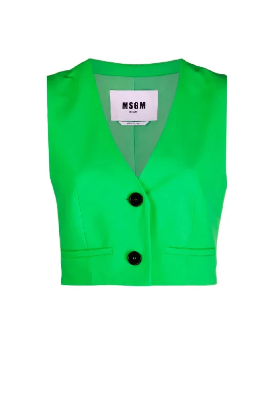 Great Deals MSGM Crop Vest - Tropical Green