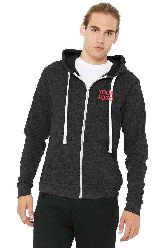Exclusive Offers Bella Canvas Unisex Triblend Sponge Fleece Full-Zip Hoodie, Charcoal Black