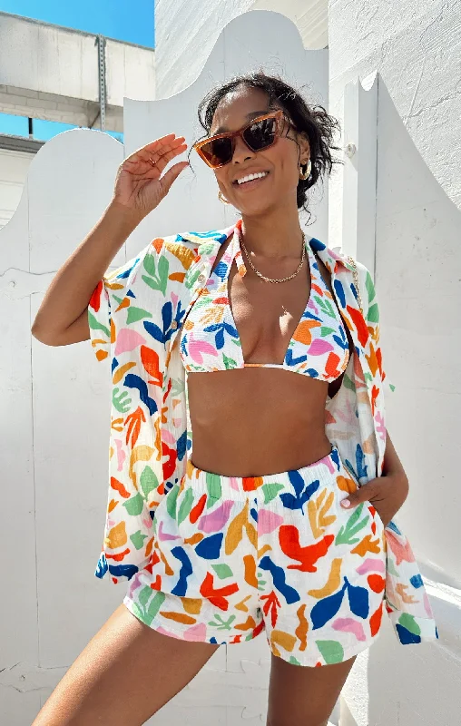 Price Smash Poolside Halter Top ~ Primary Paradise Scrunch