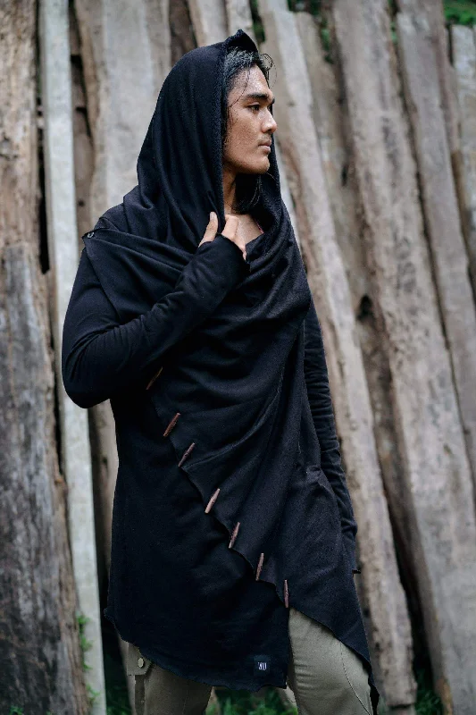 Low Prices KENOBI Obsidian Black - Stylish Jedi Style Long-sleeve Hoodie