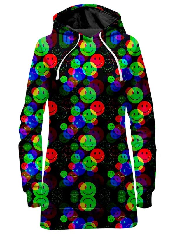 Price Smash RGB Smile Glitch Hoodie Dress