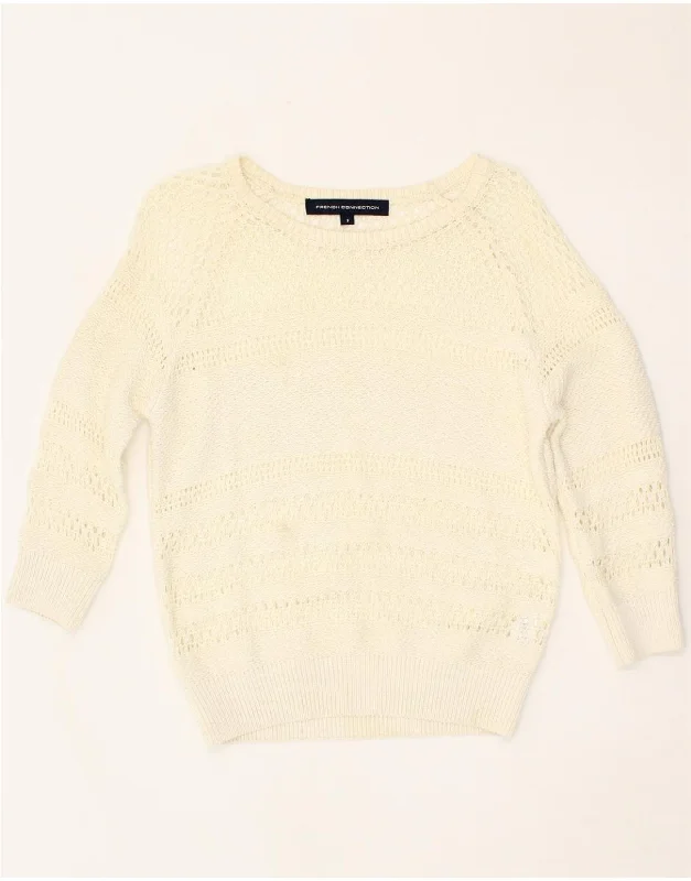 Price Drop Alert FRENCH CONNECTION Womens Boat Neck Jumper Sweater UK 10 Small Off White
