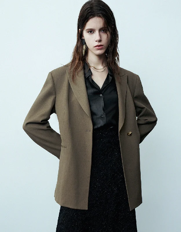 Midnight Sale Peak Lapel Tailored Skater Blazer
