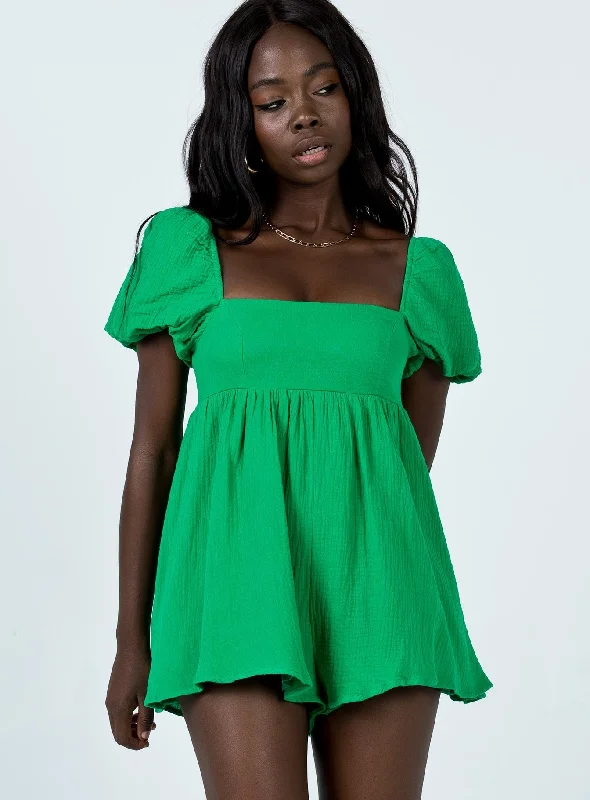 Overstock Lorna Romper Green