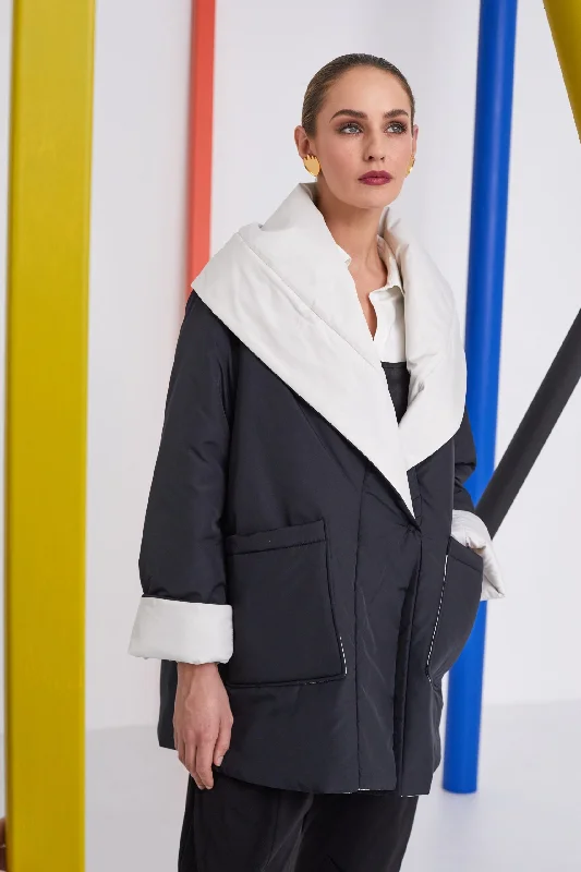 YEAR-End Sale NAYA NAW23231 Puffa Jacket with contrast collar