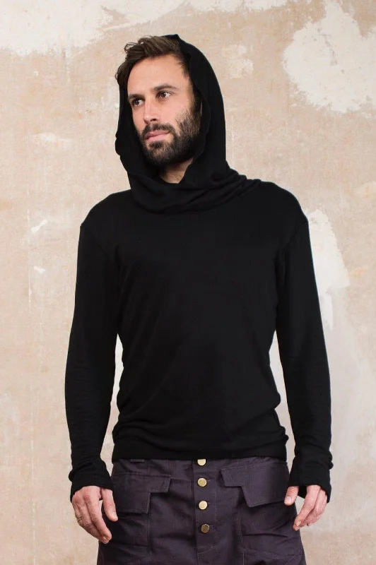 Take Advantage ILTA BLACK - Cowl Neck Organic Cotton Hoodie