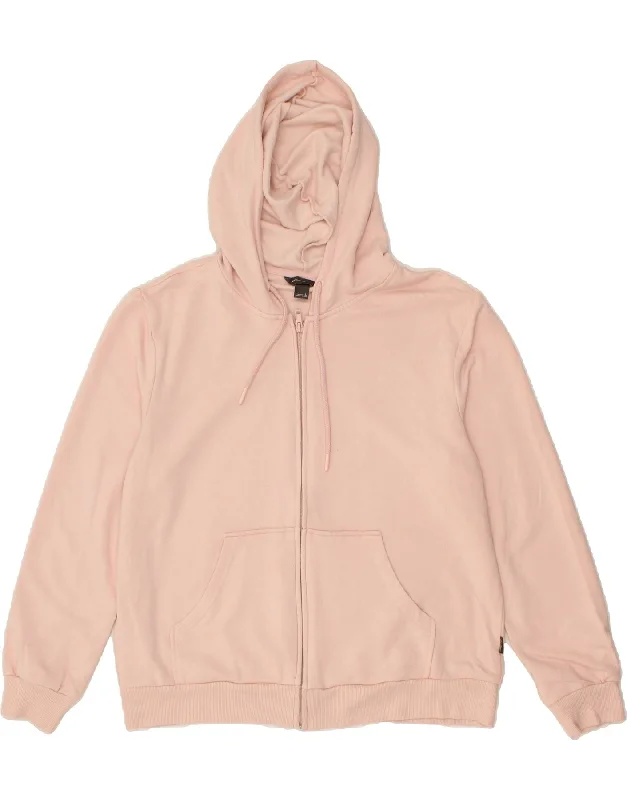 Year-End Sale EDDIE BAUER Womens Zip Hoodie Sweater UK 16 Large Pink Viscose