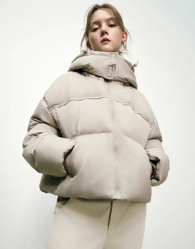 Price Slash Hooded Straight Puffer Jacket