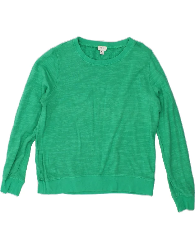 Massive Deals J. CREW Womens Sweatshirt Jumper UK 14 Medium Green Flecked Cotton