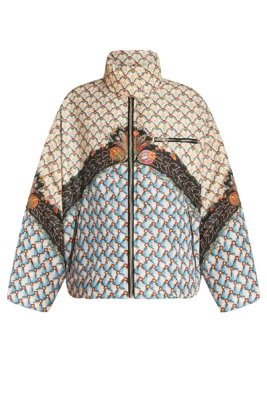 Discount Days Etro Printed Puffer Jacket - Light Blue