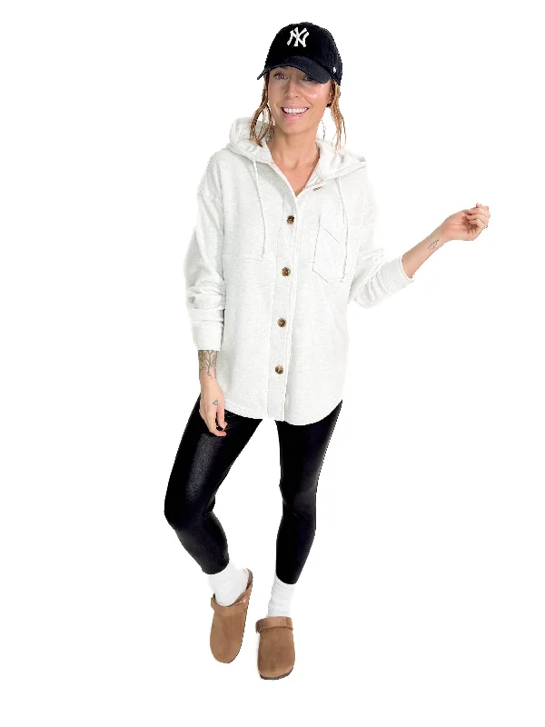 Today’s Deal THREAD & SUPPLY Shyla Hoodie Shacket- HTHR GREY