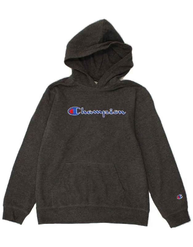 Price Drop CHAMPION Womens Graphic Hoodie Jumper UK 18 XL Grey