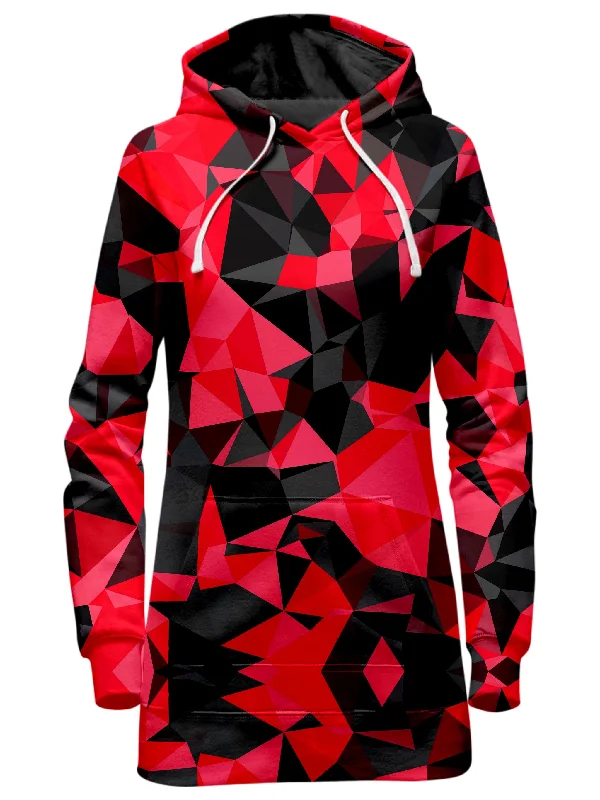 Inventory Reduction Red and Black Geo Hoodie Dress