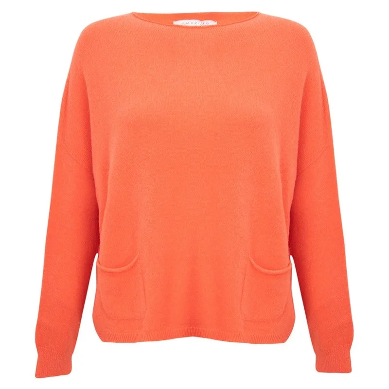 Hot Deal Jodie Round Neck Jumper in Summer Orange