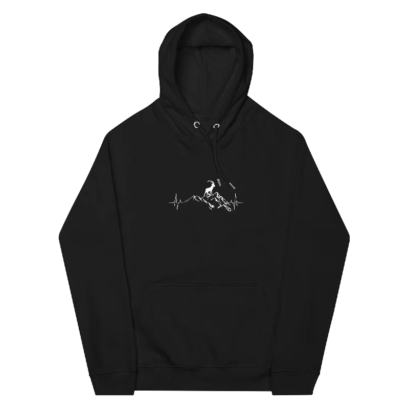 Blowout Sale Herzschlag Berge Und Steinbock - Unisex Premium Organic Hoodie