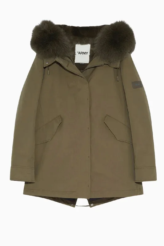 Super Deal Yves Salomon Parka - Hunter Green
