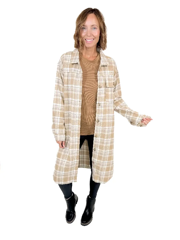 Flash Sale Hayden Plaid Shacket- MOCHA COMBO-FINAL SALE