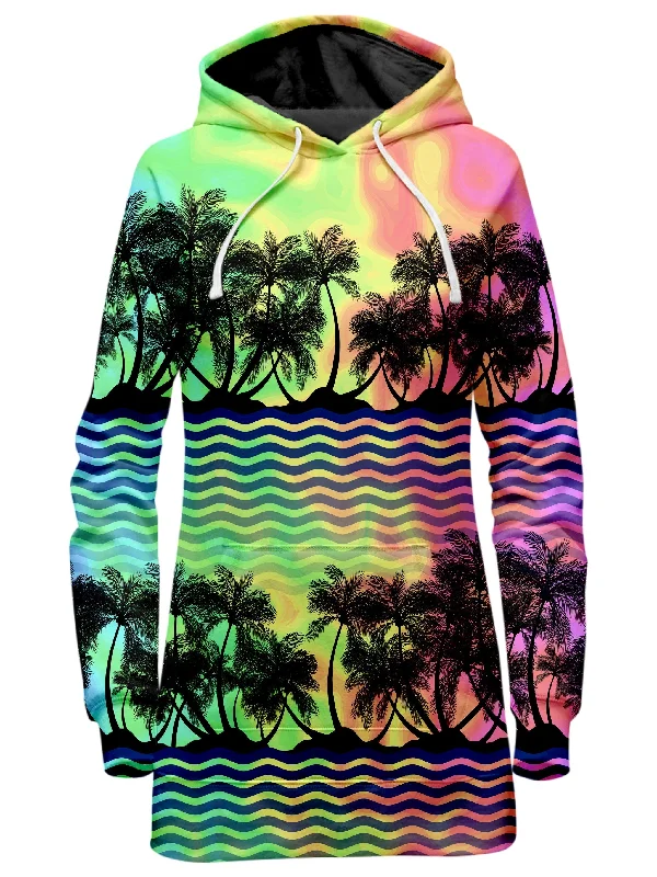 Deep Discounts Tropical Sunset Hoodie Dress