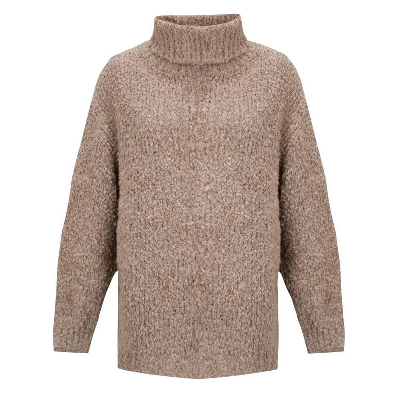 Warehouse Sale Vinny Boucle Polo Neck in Beige