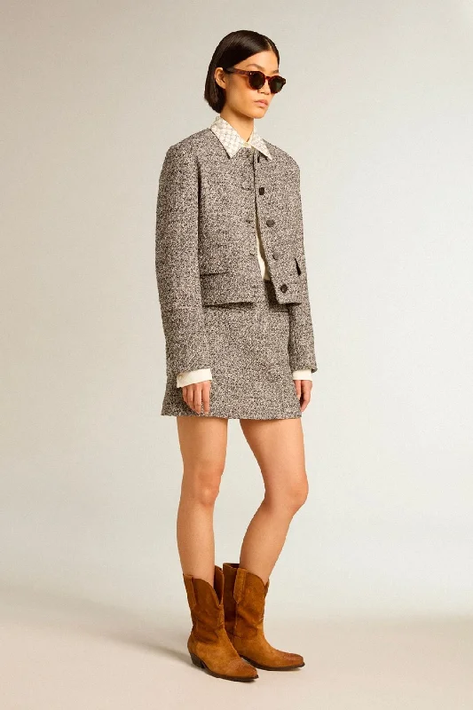 Reduced Prices Golden Goose Boxy Boucle Jacket - Black/ Vintage White