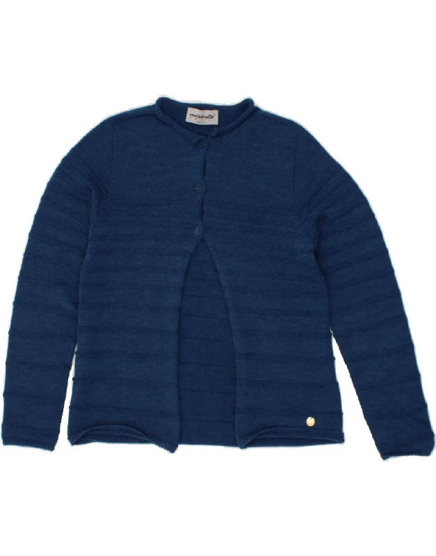Can't Miss MAZZONETTO Womens Cardigan Sweater UK 10 Small Navy Blue Merino Wool
