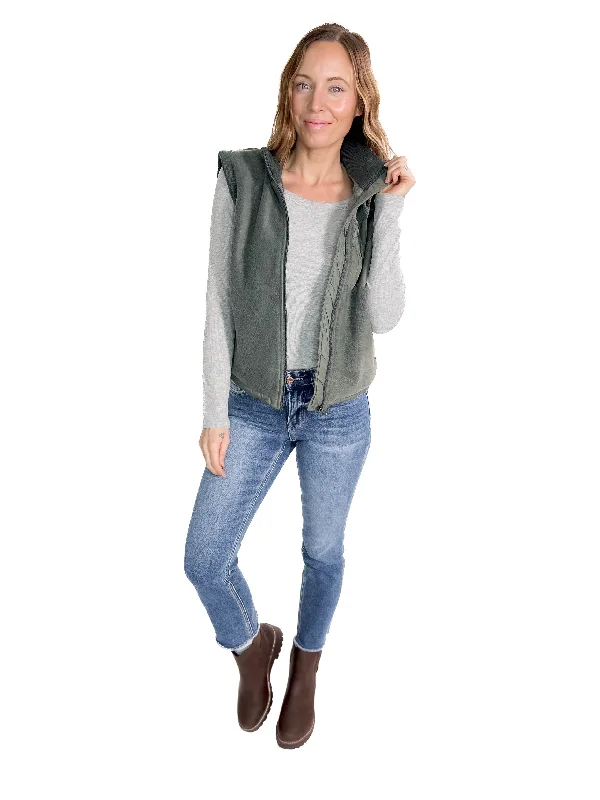 Low Prices THREAD & SUPPLY Bretta Sherpa Vest- SMOKED JADE