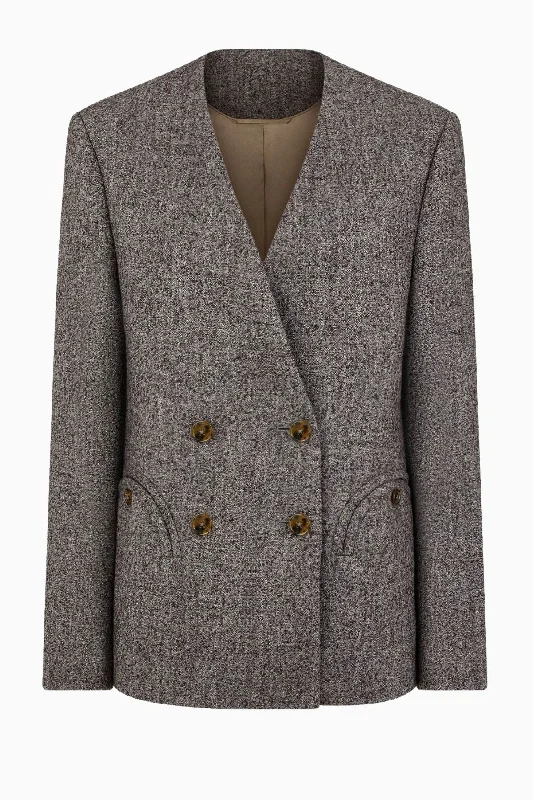 Clearance Event Blazé Milano Alpha Anytime Collarless Blazer - Grey