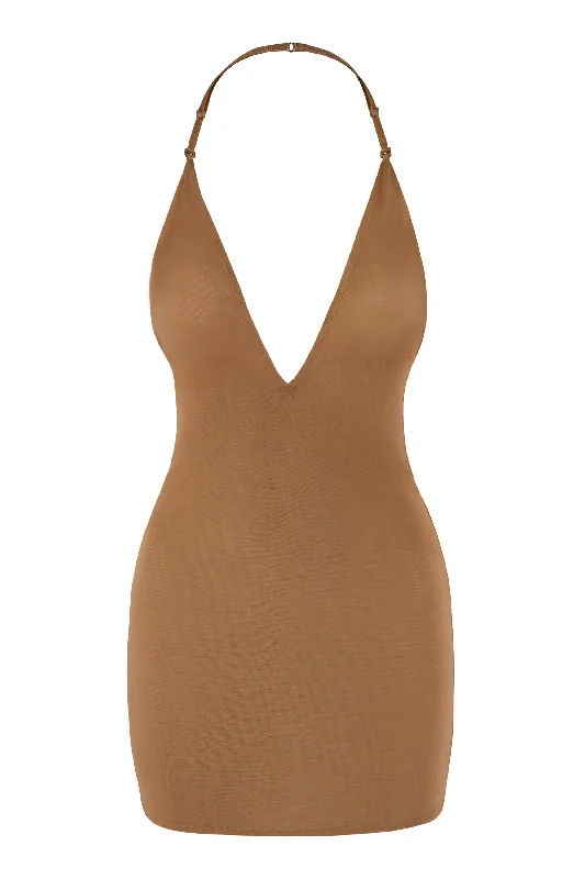 Big Savings Intimates Soft Mesh Multiway Mini Dress in Almond