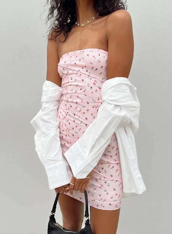 Huge Savings Oscar Mini Dress Pink Floral