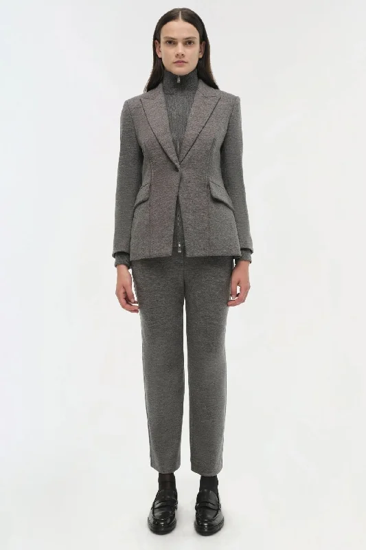 Warehouse Sale Simkhai Auden Knit Combo Blazer - Warm Grey