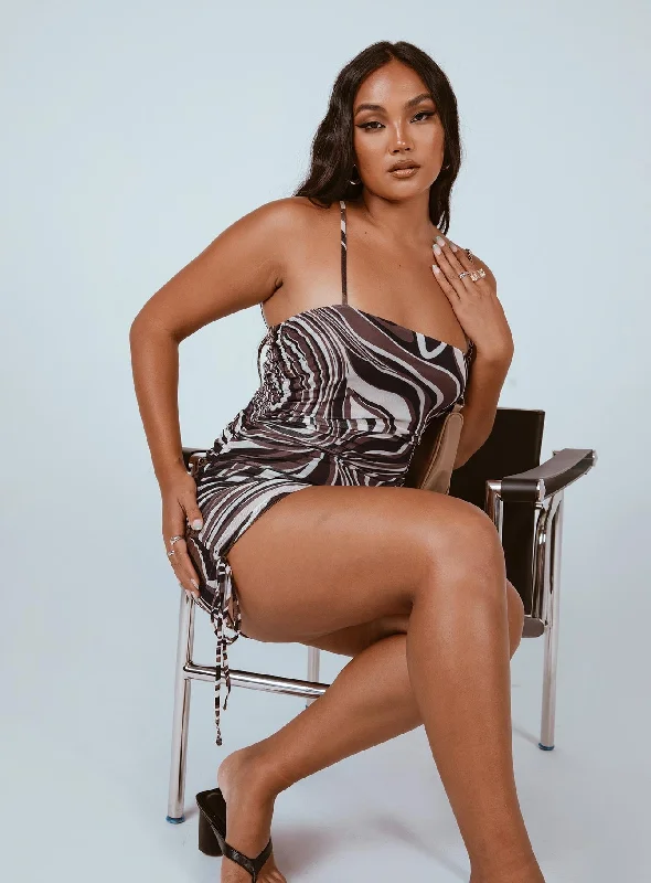 Today’s Deal Genevieve Mini Dress Brown Multi