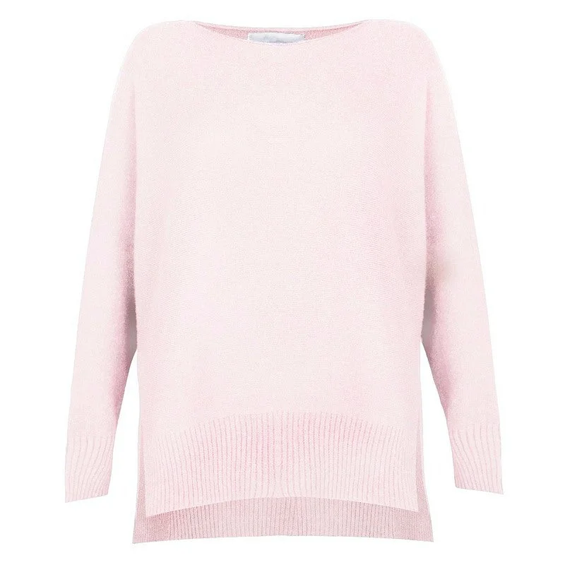 Weekend Flash Sale Marley Round Neck Easy Fit Jumper in Pale Pink